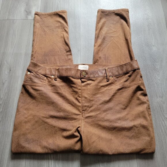 Chicos Womens Size 2.5 Brown Faux Suede Jeans Pants 14 - Picture 1 of 5